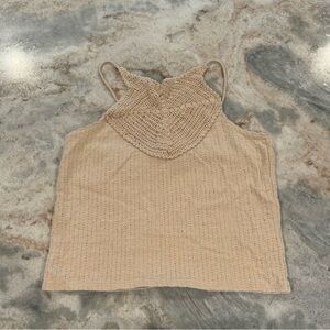 H&M Beige Cropped Knit Tank Top